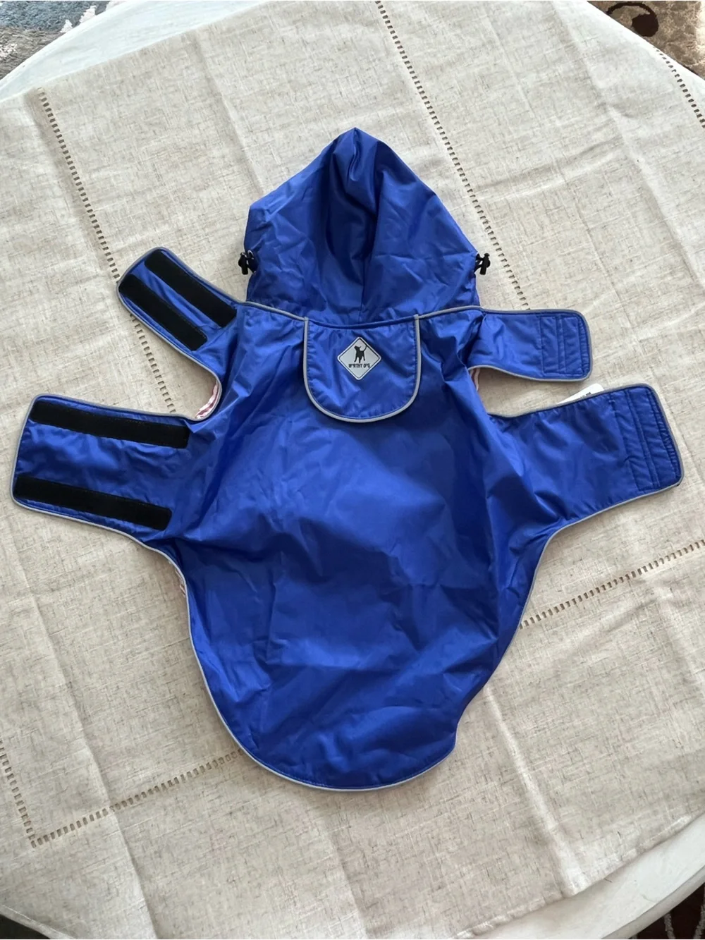 NWT THE WORTHY DOG Blue/Sailboat Seattle Slicker Dog Pet Raincoat, Medium
